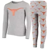 Youth Gray Texas Longhorns Long Sleeve T-Shirt and Pants Sleep Set