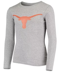 Youth Gray Texas Longhorns Long Sleeve T-Shirt and Pants Sleep Set -MLB Shop 4832678 ALT2