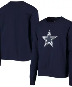 Youth Navy Dallas Cowboys Team Logo Long Sleeve T-Shirt -MLB Shop 4848307 ALT