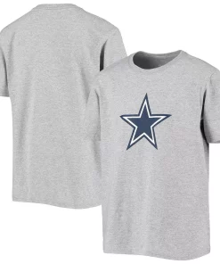 Youth Heathered Gray Dallas Cowboys Primary Logo T-Shirt