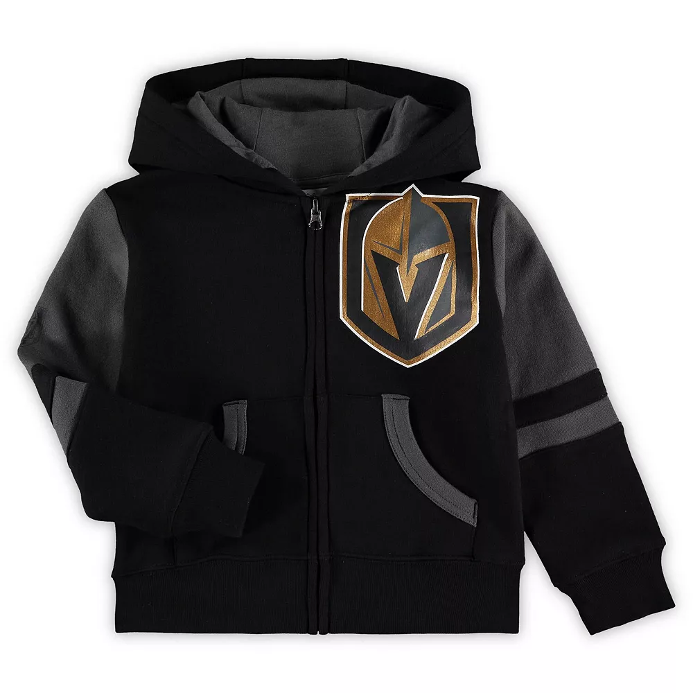 Preschool Black Vegas Golden Knights Faceoff Fleece Full-Zip Hoodie Jacket 1 Preschool Black Vegas Golden Knights Faceoff Fleece Full-Zip Hoodie Jacket