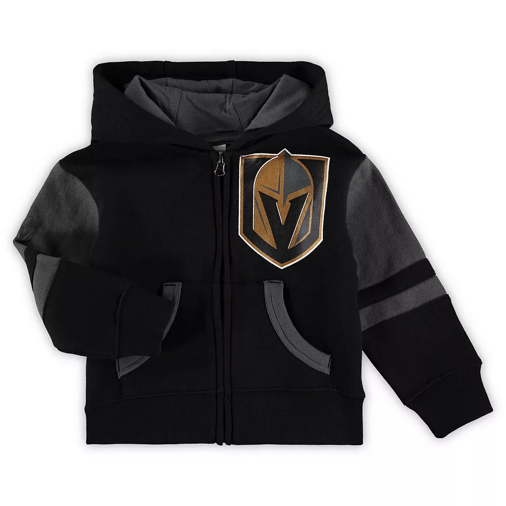 Toddler Black Vegas Golden Knights Faceoff Fleece Full-Zip Hoodie Jacket 1 Toddler Black Vegas Golden Knights Faceoff Fleece Full-Zip Hoodie Jacket