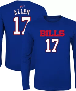 Youth Josh Allen Royal Buffalo Bills Mainliner Player Name & Number Long Sleeve T-Shirt
