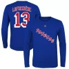 Youth Alexis Lafrenière Royal New York Rangers Authentic Stack Name & Number Long Sleeve T-Shirt