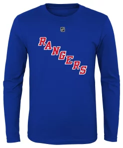 Youth Alexis Lafrenière Royal New York Rangers Authentic Stack Name & Number Long Sleeve T-Shirt -MLB Shop 4877080 ALT2