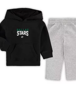 Toddler Black/Heathered Gray Dallas Stars Fan Flare Pullover Hoodie & Pants Set