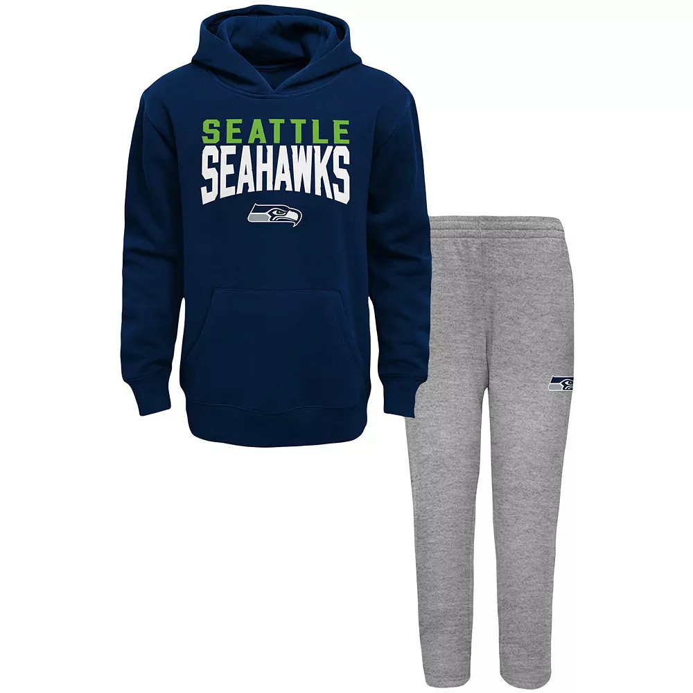 Toddler College Navy/Heathered Gray Seattle Seahawks Fan Flare Pullover Hoodie and Sweatpants Set 2 Toddler College Navy/Heathered Gray Seattle Seahawks Fan Flare Pullover Hoodie and Sweatpants Set - Image 2