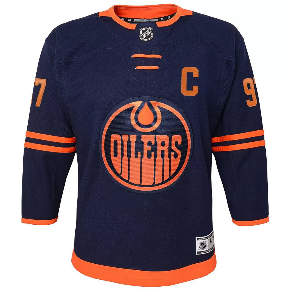 Youth Connor McDavid Navy Edmonton Oilers Alternate Premier Player Jersey 3 Youth Connor McDavid Navy Edmonton Oilers Alternate Premier Player Jersey - Image 3