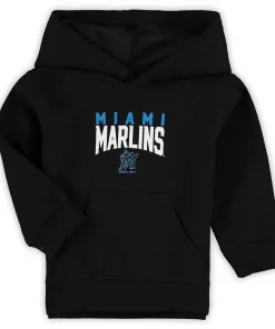 Toddler Black/Heathered Gray Miami Marlins Fan Flare Fleece Hoodie and Pants Set -MLB Shop 4903960 ALT2