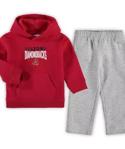 Toddler Red/Heathered Gray Arizona Diamondbacks Fan Flare Fleece Hoodie and Pants Set