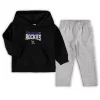 Toddler Black/Heathered Gray Colorado Rockies Fan Flare Fleece Hoodie and Pants Set