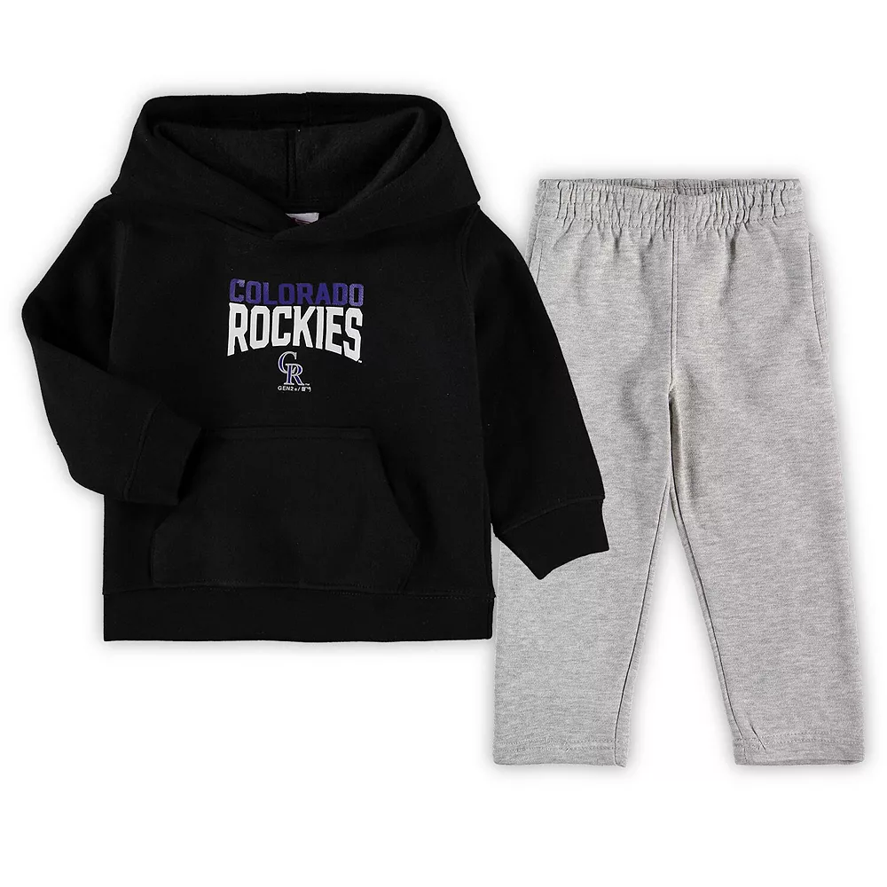Toddler Black/Heathered Gray Colorado Rockies Fan Flare Fleece Hoodie and Pants Set 1 Toddler Black/Heathered Gray Colorado Rockies Fan Flare Fleece Hoodie and Pants Set
