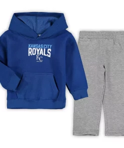 Toddler Royal/Heathered Gray Kansas City Royals Fan Flare Fleece Hoodie and Pants Set