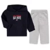 Toddler Navy/Heathered Gray Columbus Blue Jackets Fan Flare Pullover Hoodie & Pants Set