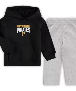 Toddler Black/Heathered Gray Pittsburgh Pirates Fan Flare Fleece Hoodie and Pants Set