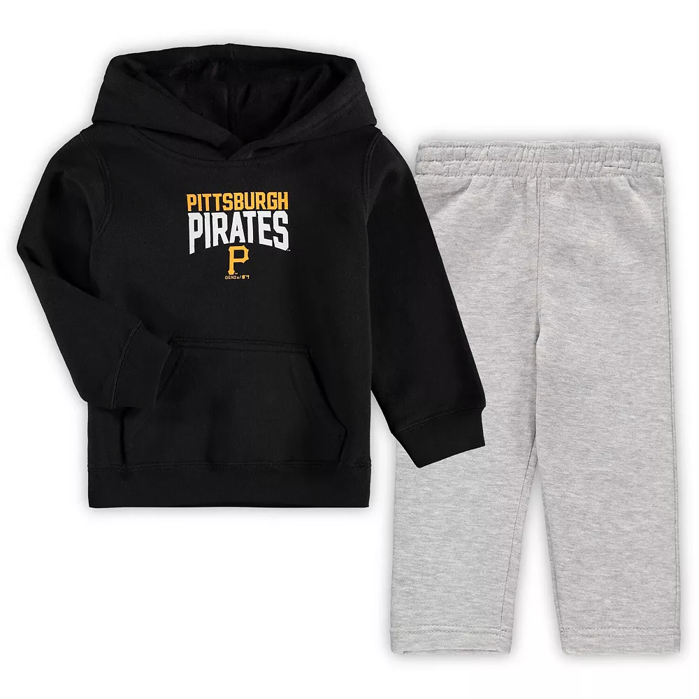 Toddler Black/Heathered Gray Pittsburgh Pirates Fan Flare Fleece Hoodie and Pants Set 1 Toddler Black/Heathered Gray Pittsburgh Pirates Fan Flare Fleece Hoodie and Pants Set