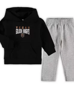 Toddler Black/Heathered Gray Vegas Golden Knights Fan Flare Pullover Hoodie & Pants Set