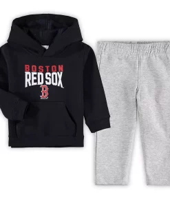 Toddler Navy/Heathered Gray Boston Red Sox Fan Flare Fleece Hoodie and Pants Set