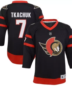 Alternative view of Youth Brady Tkachuk Black Ottawa Senators 2020/21 Home Replica Player Jersey