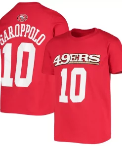 Youth Jimmy Garoppolo Scarlet San Francisco 49ers Mainliner Name & Number T-Shirt
