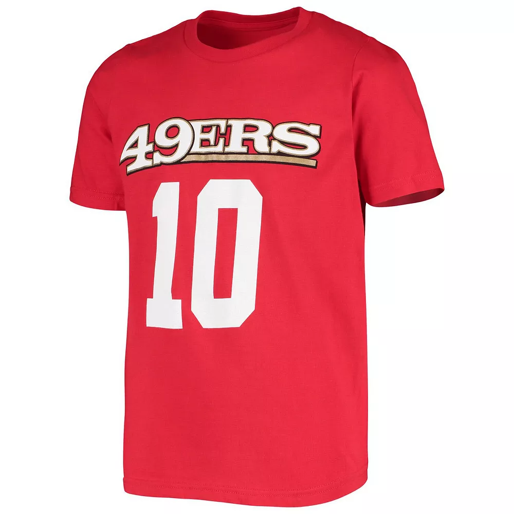 Youth Jimmy Garoppolo Scarlet San Francisco 49ers Mainliner Name & Number T-Shirt 3 Youth Jimmy Garoppolo Scarlet San Francisco 49ers Mainliner Name & Number T-Shirt - Image 3
