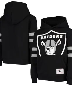 Youth Black Las Vegas Raiders Big Face Fleece Pullover Hoodie -MLB Shop 4918212 ALT