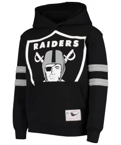 Youth Black Las Vegas Raiders Big Face Fleece Pullover Hoodie -MLB Shop 4918212 ALT2