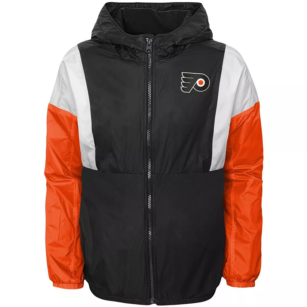 Youth Black Philadelphia Flyers Stadium Colorblock Full-Zip Windbreaker Jacket 3 Youth Black Philadelphia Flyers Stadium Colorblock Full-Zip Windbreaker Jacket - Image 3