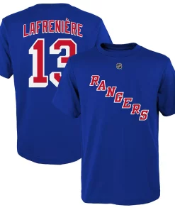 Youth Alexis Lafrenière Blue New York Rangers Name & Number T-Shirt