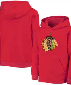Alternative view of Youth Red Chicago Blackhawks Primary Logo Pullover Hoodie