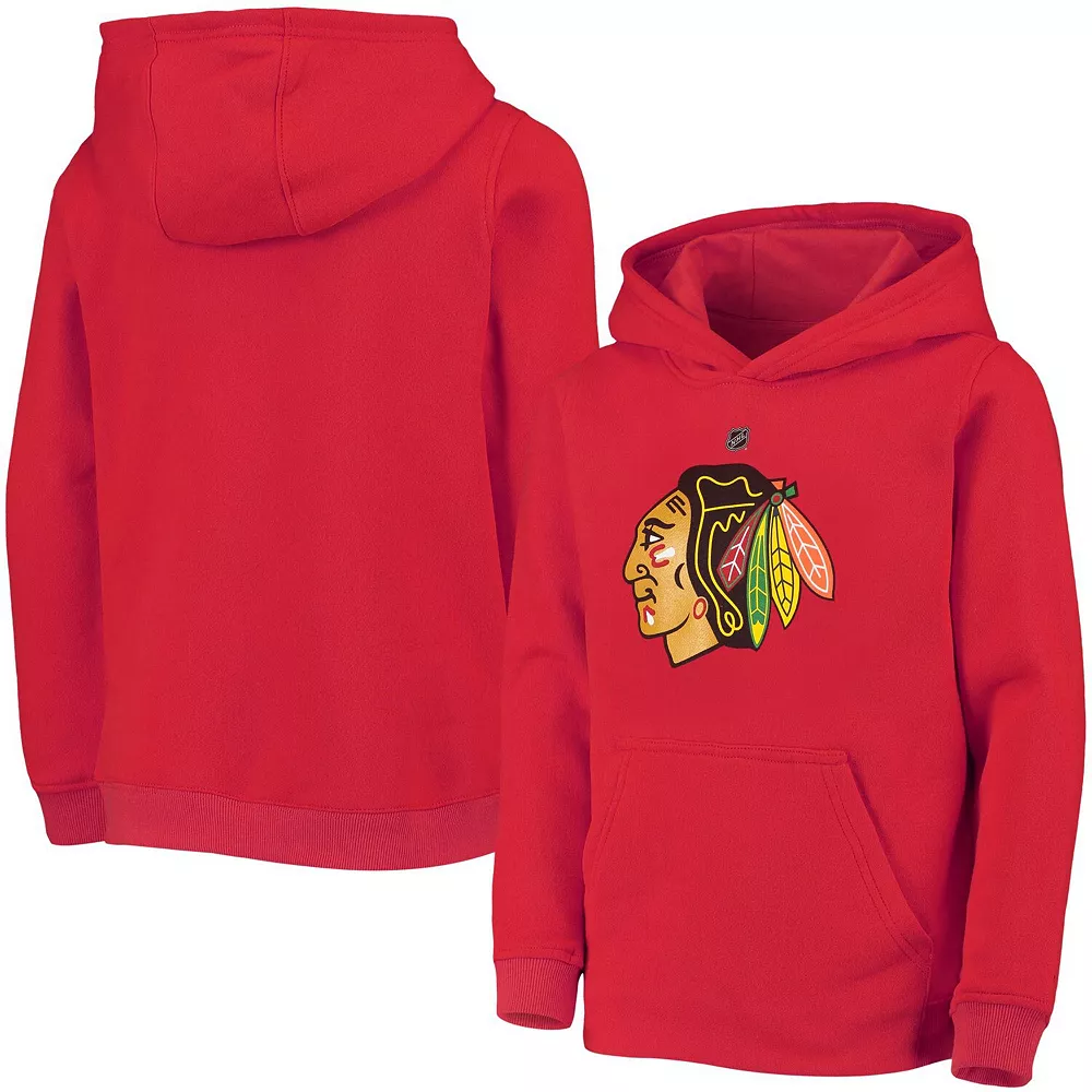 Youth Red Chicago Blackhawks Primary Logo Pullover Hoodie 2 Youth Red Chicago Blackhawks Primary Logo Pullover Hoodie - Image 2