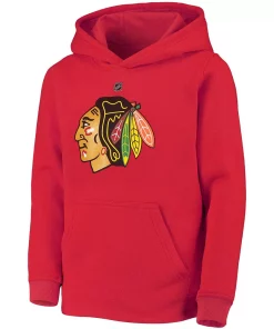 Youth Red Chicago Blackhawks Primary Logo Pullover Hoodie 5 Youth Red Chicago Blackhawks Primary Logo Pullover Hoodie -MLB Shop 4954646 ALT2