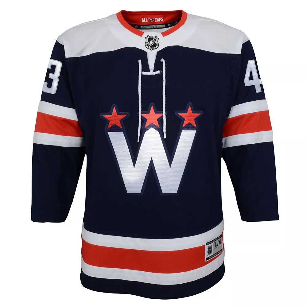 Youth Tom Wilson Navy Washington Capitals 2020/21 Alternate Premier Player Jersey 3 Youth Tom Wilson Navy Washington Capitals 2020/21 Alternate Premier Player Jersey - Image 3