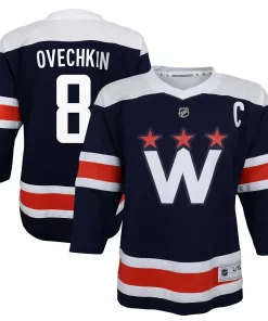 Alternative view of Toddler Alexander Ovechkin Navy Washington Capitals 2020/21 Alternate Replica Player Jersey