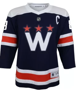 Alternative view of Youth Alexander Ovechkin Navy Washington Capitals 2020/21 Alternate Replica Player Jersey