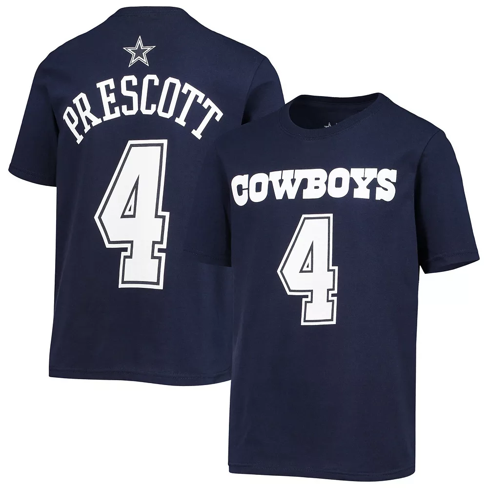 Youth Dak Prescott Navy Dallas Cowboys Mainliner Player Name & Number T-Shirt 1 Youth Dak Prescott Navy Dallas Cowboys Mainliner Player Name & Number T-Shirt