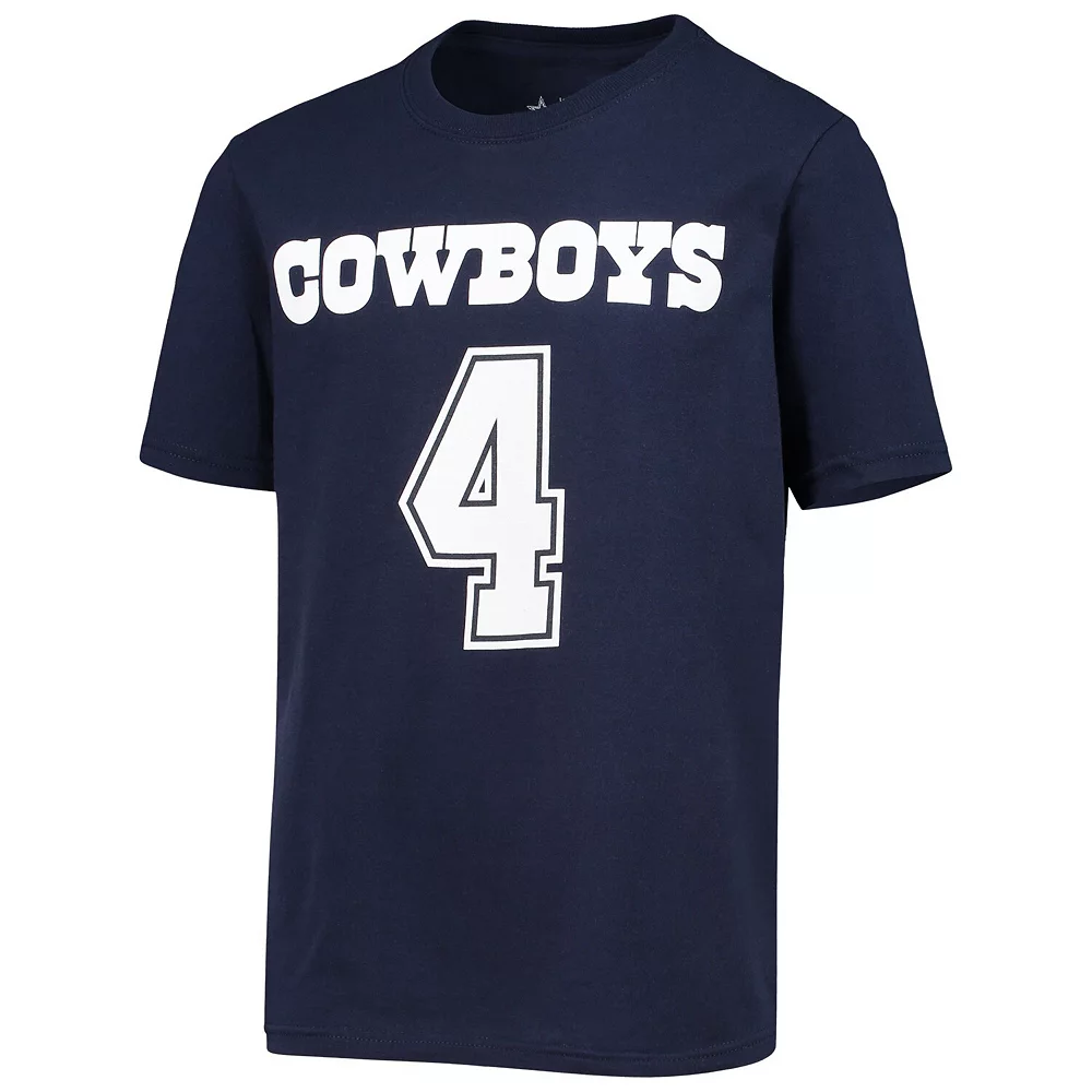 Youth Dak Prescott Navy Dallas Cowboys Mainliner Player Name & Number T-Shirt 3 Youth Dak Prescott Navy Dallas Cowboys Mainliner Player Name & Number T-Shirt - Image 3