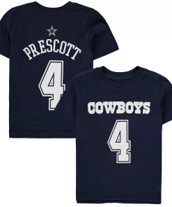 Preschool Dak Prescott Navy Dallas Cowboys Mainliner Player Name & Number T-Shirt