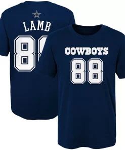 Preschool CeeDee Lamb Navy Dallas Cowboys Mainliner Player Name & Number T-Shirt