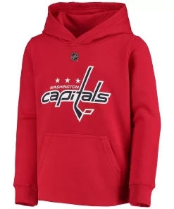 Youth Red Washington Capitals Primary Logo Pullover Hoodie -MLB Shop 5085278 ALT2