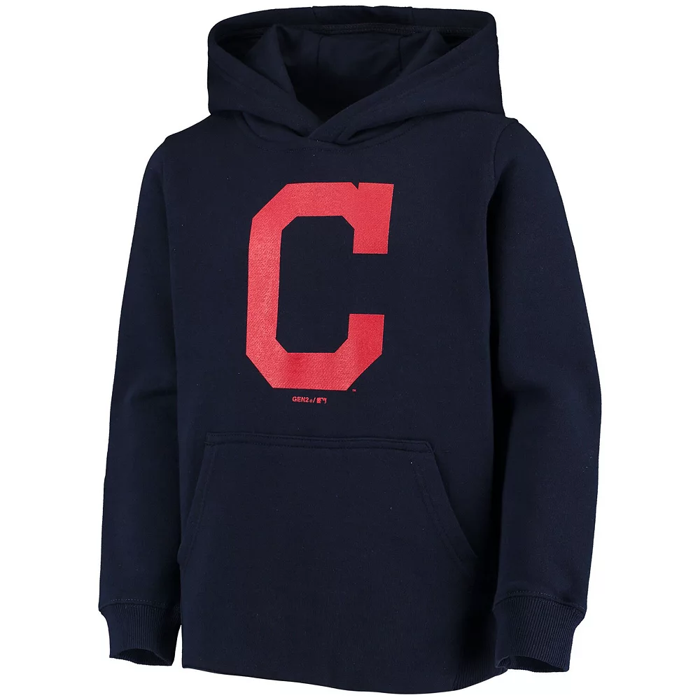 Youth Navy Cleveland Indians Primary Team Logo Pullover Hoodie 3 Youth Navy Cleveland Indians Primary Team Logo Pullover Hoodie - Image 3