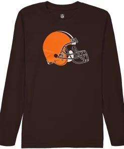 Youth Brown Cleveland Browns Team Logo Long Sleeve T-shirt