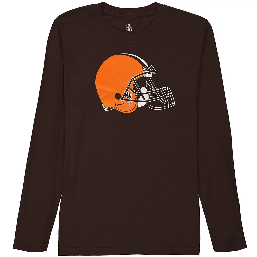 Youth Brown Cleveland Browns Team Logo Long Sleeve T-shirt 1 Youth Brown Cleveland Browns Team Logo Long Sleeve T-shirt