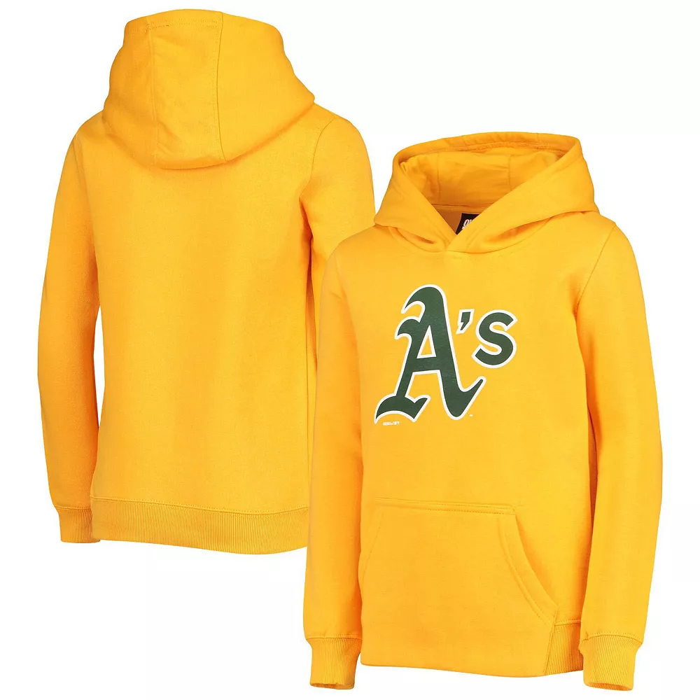 Youth Gold Oakland Athletics Primary Team Logo Pullover Hoodie 1 Youth Gold Oakland Athletics Primary Team Logo Pullover Hoodie