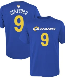 Youth Matthew Stafford Royal Los Angeles Rams Mainliner Name & Number T-Shirt -MLB Shop 5101693 ALT