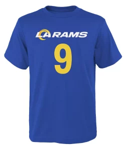 Youth Matthew Stafford Royal Los Angeles Rams Mainliner Name & Number T-Shirt -MLB Shop 5101693 ALT2