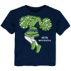 Girls Toddler Navy Seattle Seahawks Pom Pom Cheer II T-Shirt