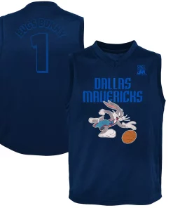 Youth Navy Dallas Mavericks Space Jam 2 Slam Dunk Mesh Tank Top