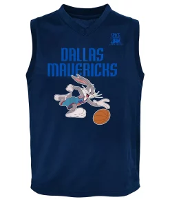 Alternative view of Youth Navy Dallas Mavericks Space Jam 2 Slam Dunk Mesh Tank Top