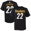 Youth Najee Harris Black Pittsburgh Steelers Mainliner Name & Number T-Shirt